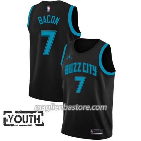 Maglia NBA Charlotte Hornets Dwayne Bacon 7 2018-19 Jordan Brand City Edition Nero Swingman - Bambino